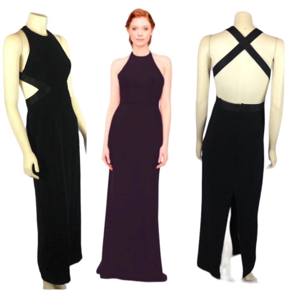 American Vintage Bari Jay black Halter neck dress open back and sides size 5-6